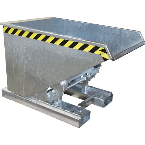 eurokraft pro Kippbehälter inkl. Abrollmechanismus, Volumen 0,3 m³, LxBxH 1260 x 770 x 835 mm, feuerverzinkt