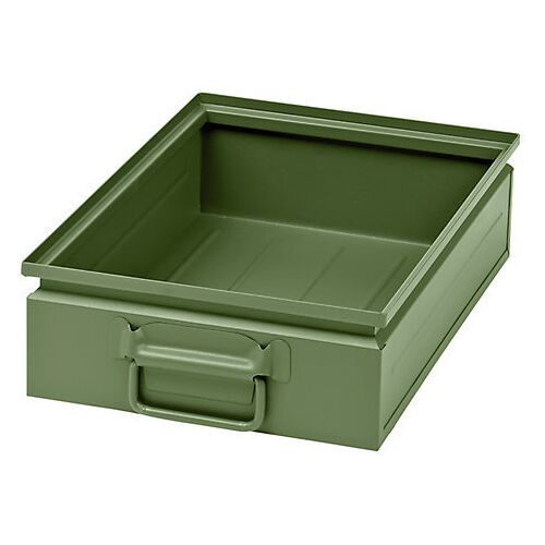 Stapelkasten aus Stahlblech, Volumen ca. 15 l, resedagrün RAL 6011 kaiserkraft