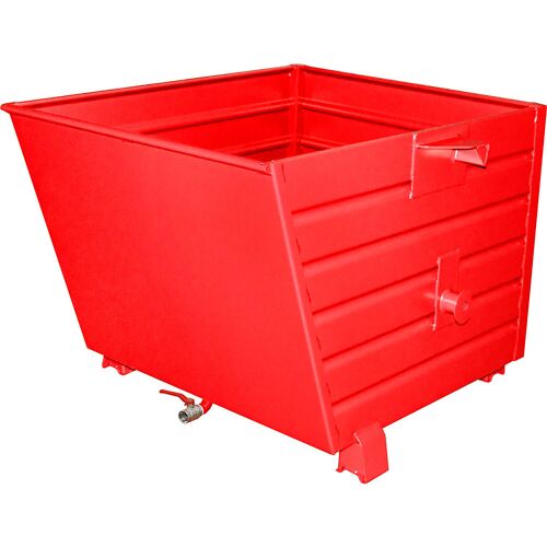 eurokraft pro Späne-Stapelkipper BSL mit Lochblechboden, Volumen 0,9 m³, feuerrot