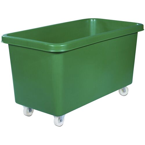 Rechteckbehälter aus Polyethylen, fahrbar, Inhalt 450 l, grün kaiserkraft