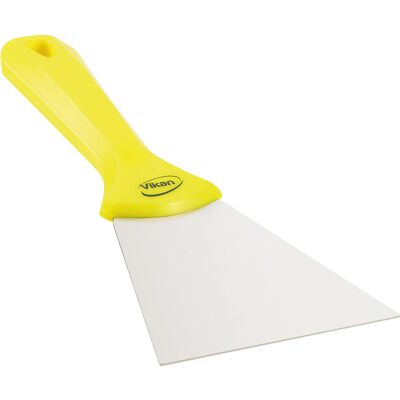 Vikan Handschaber mit Edelstahlblatt, Breite 100 mm, VE 10 Stk, gelb Vikan Handschaber mit Edelstahlblatt, Breite 100 mm, VE 10 Stk, gelb