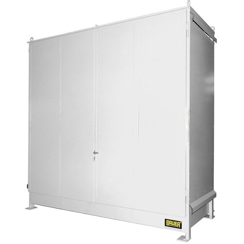 eurokraft pro Gefahrstoff-Regalcontainer, Kapazität 6 x 1000-l-IBC/KTC, grauweiß