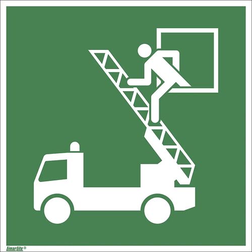 kaiserkraft Rettungszeichen, Rettungsausstieg, VE 10 Stk, Folie, 200 x 200 mm