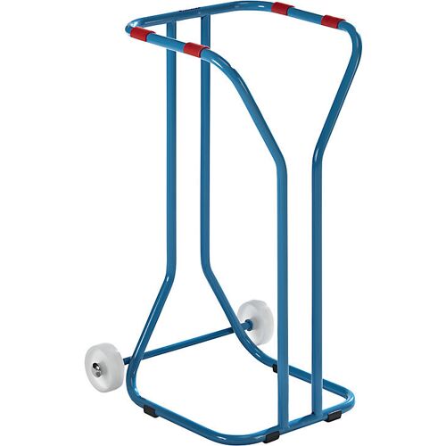 eurokraft pro Großvolumen Wertstoffsammler, Stahl, Volumen 200 l, fahrbar, lichtblau