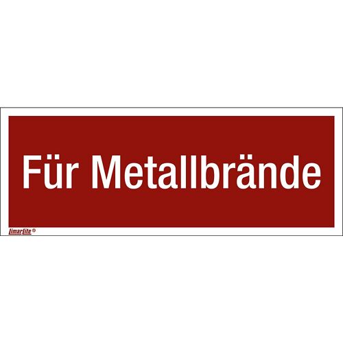 Kombizusatzschilder mit Text für Brandschutzzeichen, Für Metallbrände, VE 10 Stk, LxH 200 x 75 mm kaiserkraft