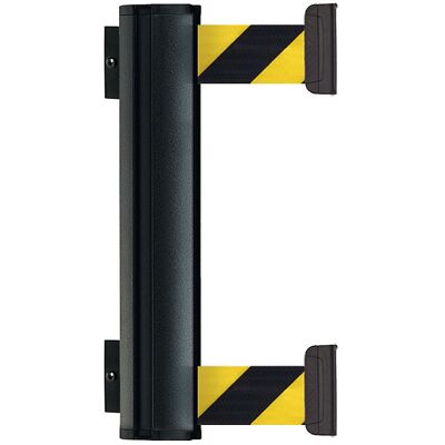 Gurtbandkassette DOUBLE aus Aluminium, Bandauszug max. 3700 mm, Gurtfarbe Schwarz / Gelb kaiserkraft Gurtbandkassette DOUBLE aus Aluminium, Bandauszug max. 3700 mm, Gurtfarbe Schwarz / Gelb kaiserkraft