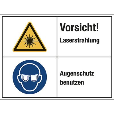 Kombischilder, Vorsicht! Laserstrahlung / Augenschutz benutzen, VE 10 Stk, Folie, LxH 200 x 150 mm kaiserkraft Kombischilder, Vorsicht! Laserstrahlung / Augenschutz benutzen, VE 10 Stk, Folie, LxH 200 x 150 mm kaiserkraft