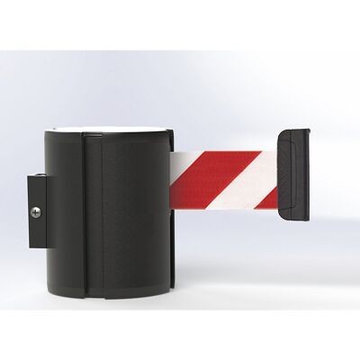 Gurtkassette aus Aluminium, Wall XL, Auszug 7 m, Gurtfarbe Rot/Weiß, Gehäusefarbe Schwarz kaiserkraft Gurtkassette aus Aluminium, Wall XL, Auszug 7 m, Gurtfarbe Rot/Weiß, Gehäusefarbe Schwarz kaiserkraft