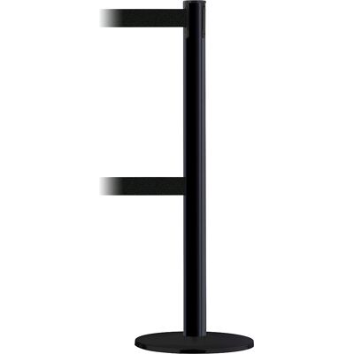 Tensator Gurtabsperrpfosten Advance Dualline, Bandauszug 2300 mm, Pfosten schwarz, Gurt schwarz Tensator Gurtabsperrpfosten Advance Dualline, Bandauszug 2300 mm, Pfosten schwarz, Gurt schwarz
