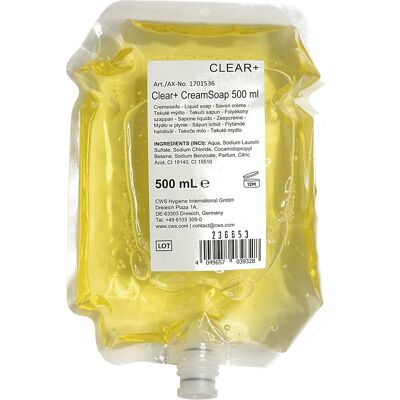 CWS Cremeseife Clear+, pH-neutral mit Zitronenduft, Inhalt 0,5 Liter, VE 6 Stk CWS Cremeseife Clear+, pH-neutral mit Zitronenduft, Inhalt 0,5 Liter, VE 6 Stk