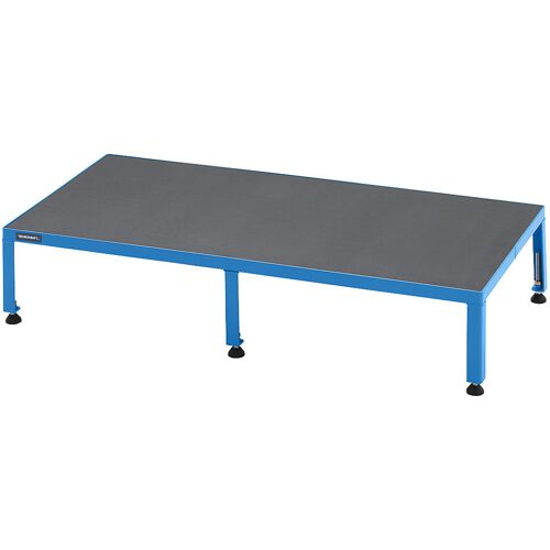 eurokraft pro Arbeitsplattform, Höhenverstellbereich 255 - 320 mm, mit Siebdruckplatte, Plattform LxB 1210 x 610 mm, lichtblau