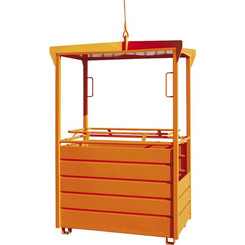 Eichinger Arbeitskorb für Kran, verstärkte Ausführung, ohne Rollen, 1 Kranöse mit Seilstropp, orange RAL 2004