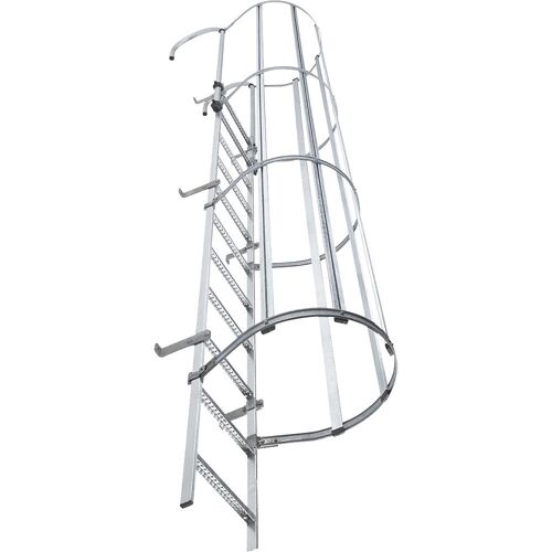 Steigleiter mit Rückenschutz Typ STM, Stahl, feuerverzinkt, 24 Sprossen kaiserkraft