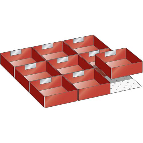 LISTA Schubladeneinteilungs-Set, 9 Einsatzkästen, für Fronthöhe 50 mm