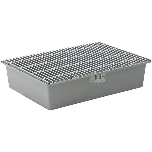 CEMO GFK-Boden-Auffangwanne, 2 x 200-l-Fässer, ohne Zulassung, mit GFK-Gitterrost