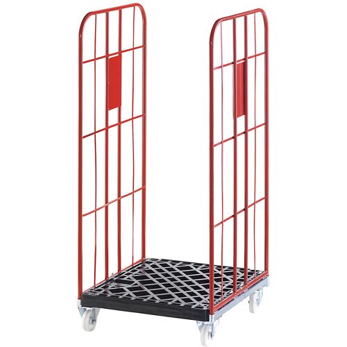 Rollbehälter V, nestbar, 2-seitig, feuerrot RAL 3000, ab 10 Stk kaiserkraft