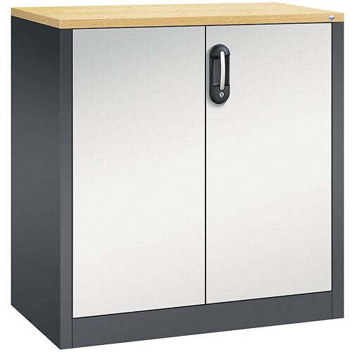 C+P ACURADO Akten-Sideboard, 2 Ordnerhöhen, HxBxT 1000 x 930 x 500 mm, schwarzgrau / lichtgrau
