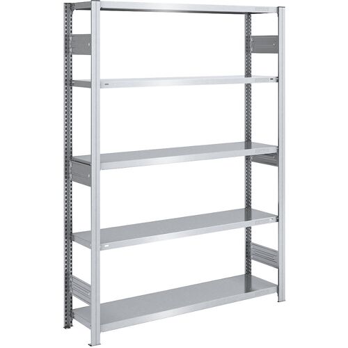 eurokraft pro Schwerlast-Steckregal, doppelseitig, HxBxT 2000 x 1300 x 400 mm, verzinkt, Grundregal