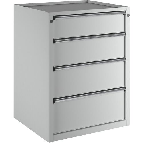 ANKE Schubladenschrank, BxT 760 x 675 mm, Schubladentraglast 200 kg, 4 Schubladen, Höhe 980 mm, Front lichtgrau