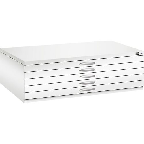 C+P Zeichnungsschrank, DIN A0, 5 Schubladen, Höhe 420 mm, verkehrsweiß