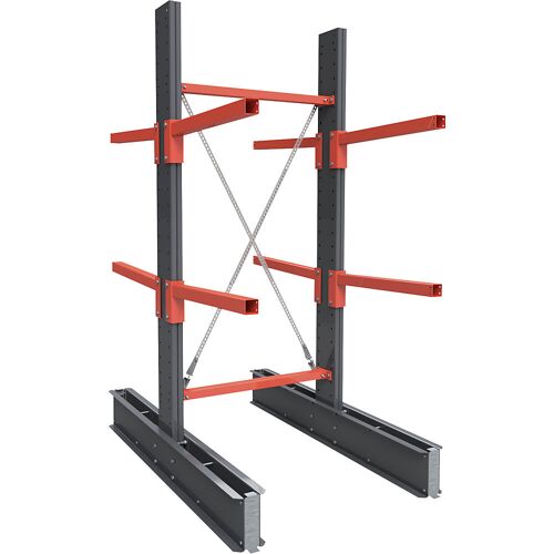 Kragarmregal Igor Superschwer, doppelseitig, HxB 3000 x 1000 mm, Abstand 2000 mm, Grundregal kaiserkraft
