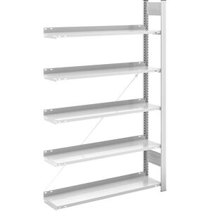 hofe Akten-Steckregal, RAL 7035, Regalhöhe 1750 mm, einseitig, Anbauregal, BxT 1000 x 300 mm hofe Akten-Steckregal, RAL 7035, Regalhöhe 1750 mm, einseitig, Anbauregal, BxT 1000 x 300 mm