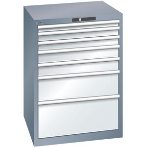 LISTA Schubladenschrank, 7 Schubladen, BxTxH 717 x 725 x 1000 mm, grau metallic / lichtgrau LISTA Schubladenschrank, 7 Schubladen, BxTxH 717 x 725 x 1000 mm, grau metallic / lichtgrau