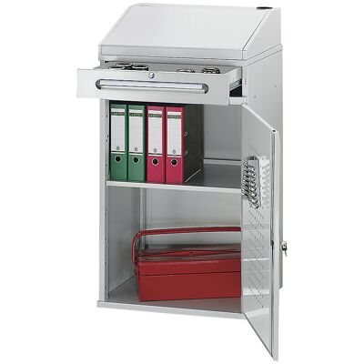 RAU Industrie-Stehpult, mit 1 Schublade über dem Schrank, Breite 650 mm, lichtgrau RAU Industrie-Stehpult, mit 1 Schublade über dem Schrank, Breite 650 mm, lichtgrau