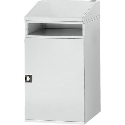 RAU Industrie-Stehpult, mit offenem Fach über dem Schrank, Breite 650 mm, lichtgrau RAU Industrie-Stehpult, mit offenem Fach über dem Schrank, Breite 650 mm, lichtgrau