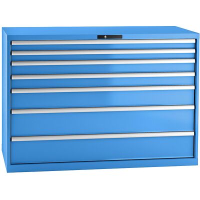 LISTA Schubladenschrank, Stahlblech, HxB 1000 x 1431 mm, 7 Schubladen, Tragkraft 75 kg, lichtblau LISTA Schubladenschrank, Stahlblech, HxB 1000 x 1431 mm, 7 Schubladen, Tragkraft 75 kg, lichtblau