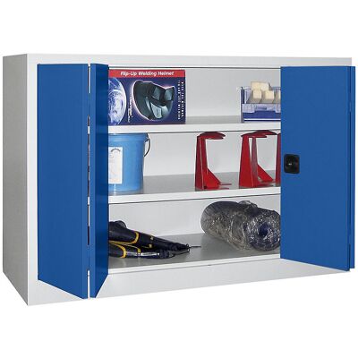 Pavoy Stauraum Schrank - Klapptüren, 1000mm, 1500mm, Grau/Blau Pavoy Stauraum Schrank - Klapptüren, 1000mm, 1500mm, Grau/Blau