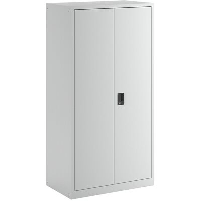 LISTA Flügeltürenschrank, HxBxT 1950 x 1000 x 580 mm, Leergehäuse mit 2 Fachböden, 2 Ausziehböden und 3 Schubladen, lichtgrau LISTA Flügeltürenschrank, HxBxT 1950 x 1000 x 580 mm, Leergehäuse mit 2 Fachböden, 2 Ausziehböden und 3 Schubladen, lichtgrau