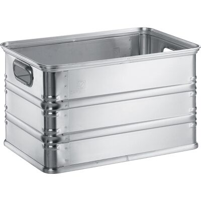 ZARGES Transport- und Stapelkasten aus Aluminium, Volumen 55 l, rollenbahngeeignet ZARGES Transport- und Stapelkasten aus Aluminium, Volumen 55 l, rollenbahngeeignet