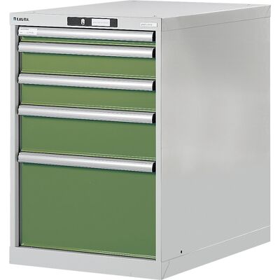 LISTA Werkbank-Baukastensystem, Unterbauschrank, Höhe 800 mm, 5 Schubladen, resedagrün LISTA Werkbank-Baukastensystem, Unterbauschrank, Höhe 800 mm, 5 Schubladen, resedagrün