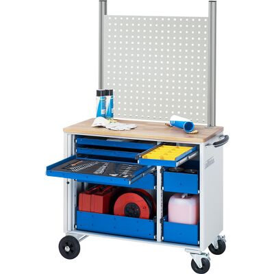 RAU Werkzeugwagen, 8 Schubladen, mit Lochwand, HxBxT 1590 x 1025 x 520 mm RAU Werkzeugwagen, 8 Schubladen, mit Lochwand, HxBxT 1590 x 1025 x 520 mm