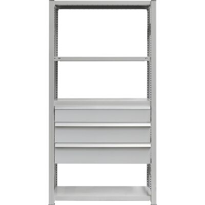 eurokraft pro Schubladen-Set, 3 Schubladen, pulverbeschichtet, BxT 1300 x 600 mm, Traglast 60 kg, Einbauhöhe 600 mm eurokraft pro Schubladen-Set, 3 Schubladen, pulverbeschichtet, BxT 1300 x 600 mm, Traglast 60 kg, Einbauhöhe 600 mm