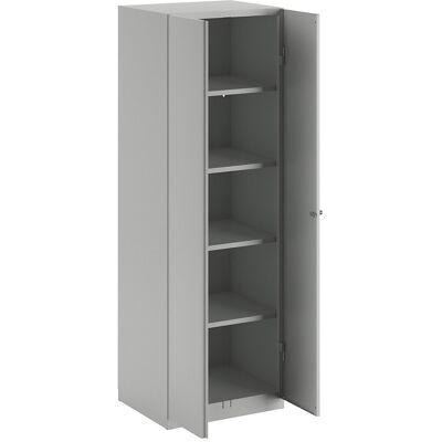 Wolf Stahlschrank - 600mm Breite, 4 Regale, Hellgrau - Aufbewahrungsschrank Wolf Stahlschrank - 600mm Breite, 4 Regale, Hellgrau - Aufbewahrungsschrank