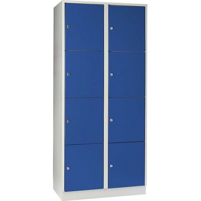 Wolf Staubschrank - 8 Fächer, Stahl, Schloss, 400mm, Hellgrau & Blau Wolf Staubschrank - 8 Fächer, Stahl, Schloss, 400mm, Hellgrau & Blau