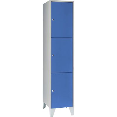 Wolf Stahlschrank mit Schloss - 3 Fächer - Hellblau - Aufbewahrungsschrank Wolf Stahlschrank mit Schloss - 3 Fächer - Hellblau - Aufbewahrungsschrank