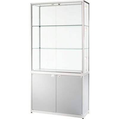 Staufachvitrine, 2 Schiebetüren, HxBxT 2000 x 1500 x 400 mm, silber eloxiert kaiserkraft Staufachvitrine, 2 Schiebetüren, HxBxT 2000 x 1500 x 400 mm, silber eloxiert kaiserkraft