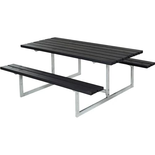 Gruppensitzbank, für 6 Personen, Tiefe 1600 mm, ohne Rückenlehne, schwarz kaiserkraft