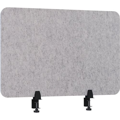 eurokraft basic Akustik-Tischtrennwand, Höhe 600 mm, hellgrau, Breite 750 mm, ab 10 Stk