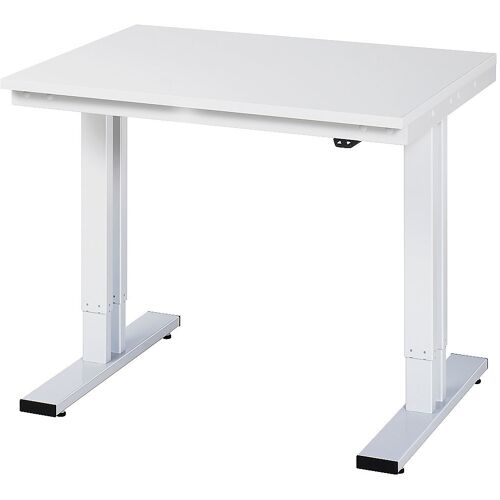 RAU Arbeitstisch, elektrisch höhenverstellbar - Tragkraft 300 kg, Höhe 720 - 1120 mm, ESD-Melaminplatte, BxT 1000 x 800 mm