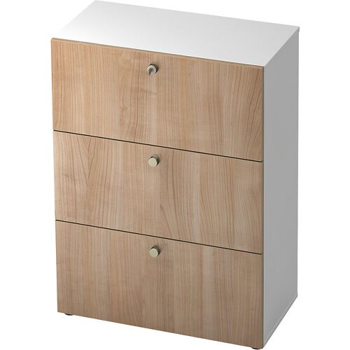 eurokraft pro Hängeregistraturschrank, HxBxT 1100 x 800 x 420 mm, weiß / Nussbaum-Dekor