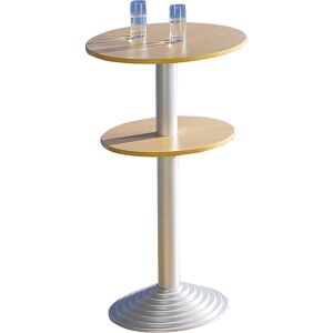 Bistrotisch mit Gusseisenfuß, 2 Tischplatten, Abstand 30 cm, Buche-Dekor, Säule alufarben kaiserkraft Bistrotisch mit Gusseisenfuß, 2 Tischplatten, Abstand 30 cm, Buche-Dekor, Säule alufarben kaiserkraft