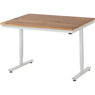 RAU Höhenverstellbarer Arbeitstisch - Massives Buchenholz, 150kg Max. RAU Höhenverstellbarer Arbeitstisch - Massives Buchenholz, 150kg Max.