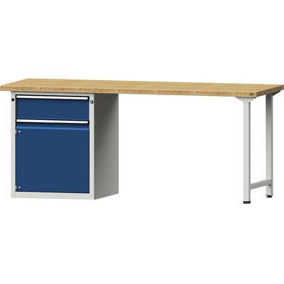 Anke Modulare Werkbank - Buchenholzplatte - Blau RAL 5010 - Werkbank Anke Modulare Werkbank - Buchenholzplatte - Blau RAL 5010 - Werkbank
