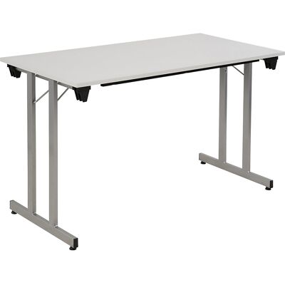 Klapptisch STANDARD, Vierkant-Gestell mit Höhenausgleichsschrauben, 1200 x 600 mm, Gestell alufarben, Platte lichtgrau kaiserkraft Klapptisch STANDARD, Vierkant-Gestell mit Höhenausgleichsschrauben, 1200 x 600 mm, Gestell alufarben, Platte lichtgrau kaiserkraft