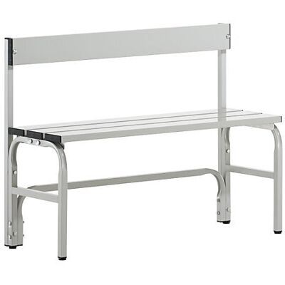Sypro Aluminium-Schließfachbank mit Rückenlehne - Mittlere Höhe Sypro Aluminium-Schließfachbank mit Rückenlehne - Mittlere Höhe