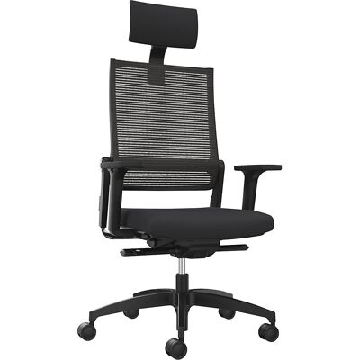 Dauphin Bürostuhl LORDO FLEX, mit Netzrückenlehne, schwarz, mit Kopfstütze Dauphin Bürostuhl LORDO FLEX, mit Netzrückenlehne, schwarz, mit Kopfstütze